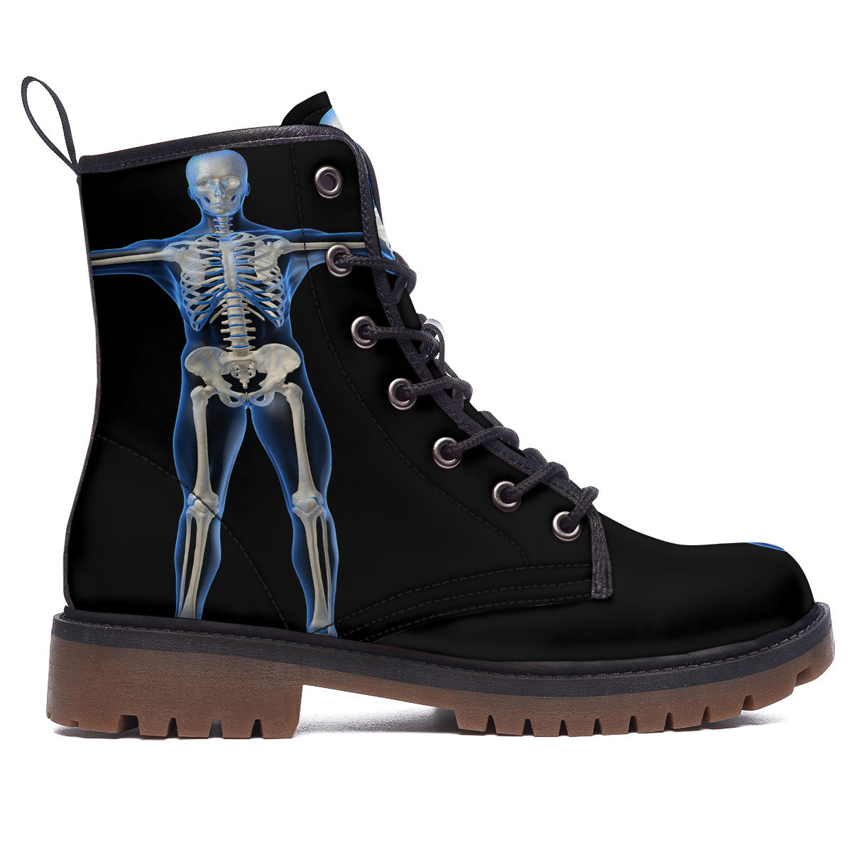 X-Ray Human Skeleton Print Work Boots-grizzshop