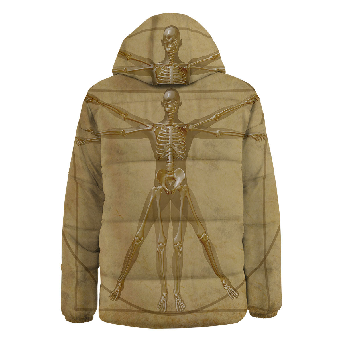 X-Ray Vitruvian Man Print Down Jacket-grizzshop