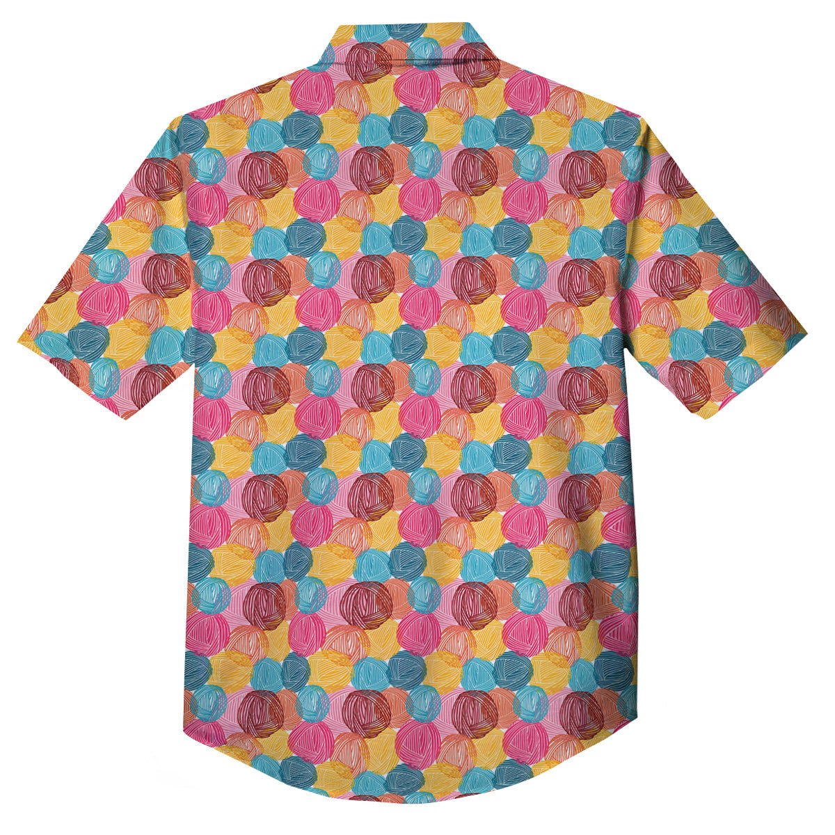 Yarn Balls Colorful Print Button Up Shirt-grizzshop