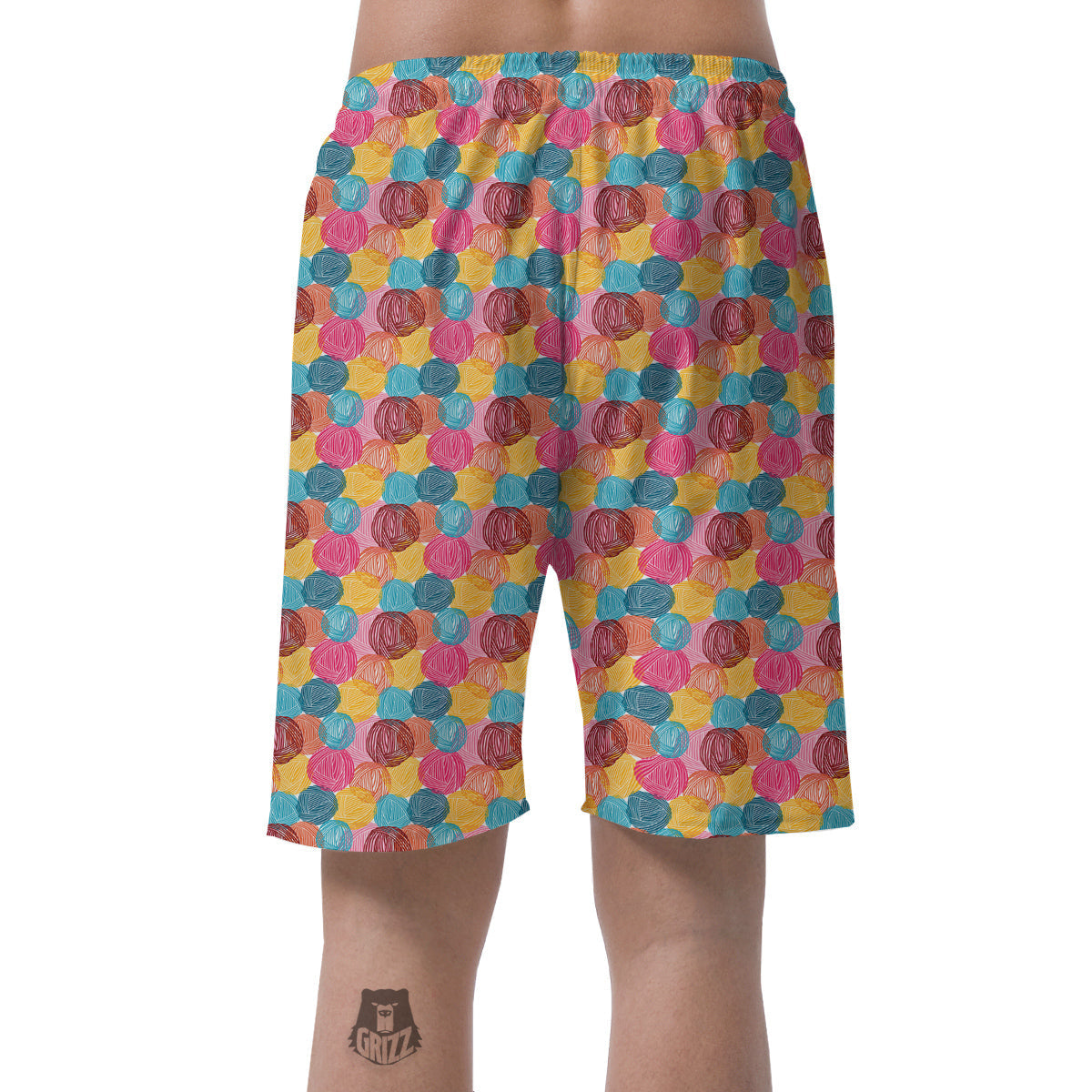 Yarn Balls Colorful Print Men's Shorts-grizzshop