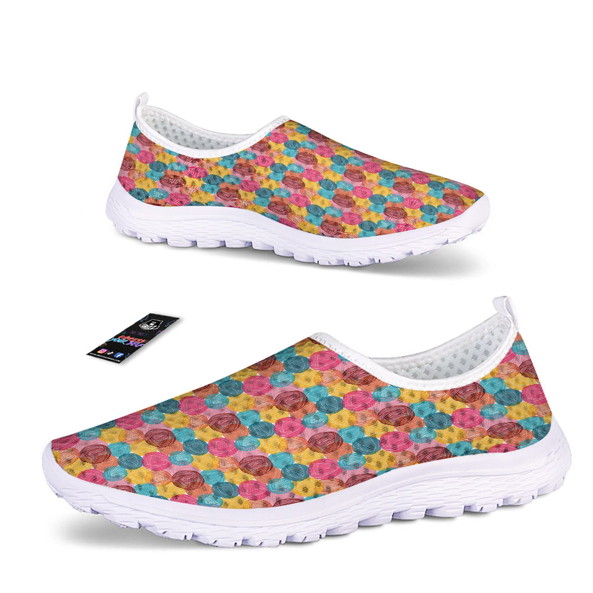 Yarn Balls Colorful Print Nurse Shoes-grizzshop