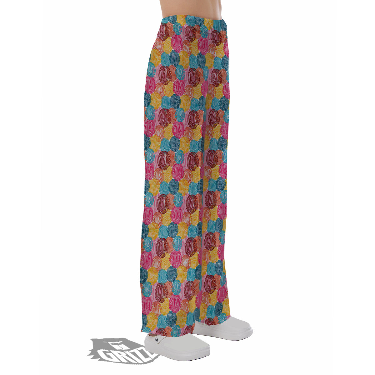 Yarn Balls Colorful Print Pajama Pants-grizzshop