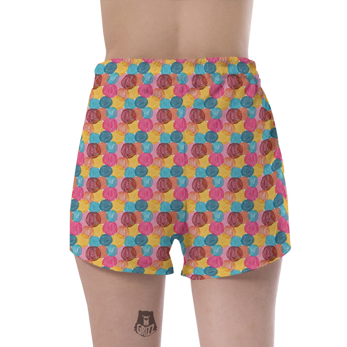 Yarn Balls Colorful Print Women's Shorts-grizzshop