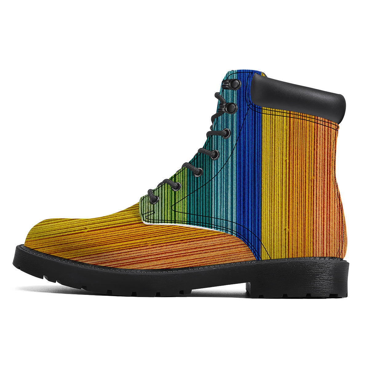 Yarn Colorful Print Boots-grizzshop