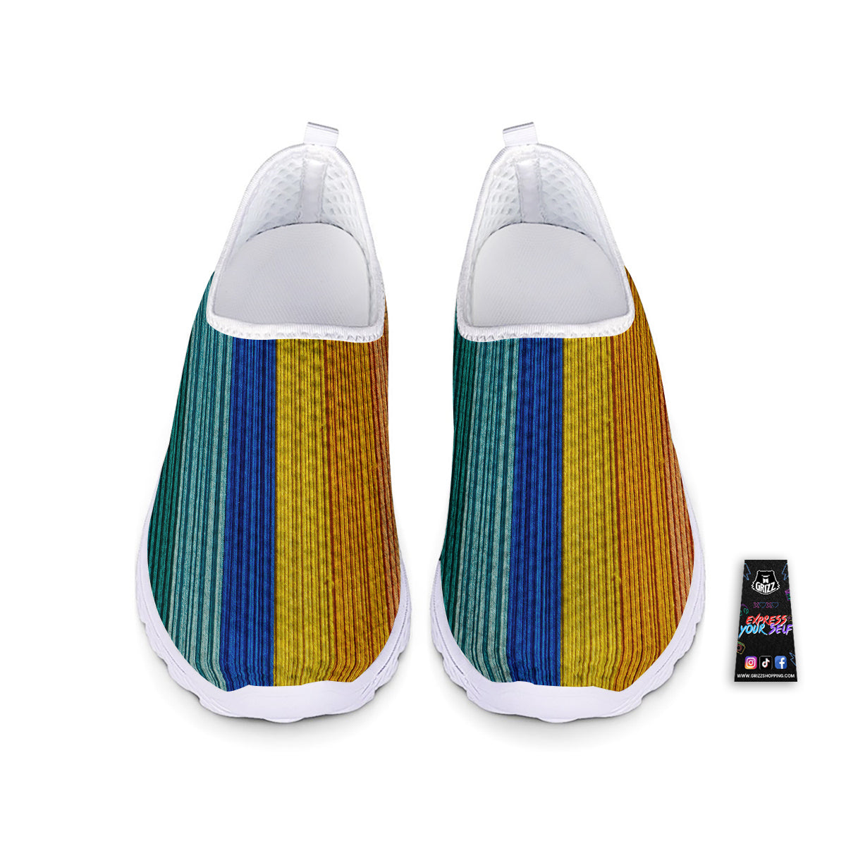 Yarn Colorful Print Nurse Shoes-grizzshop