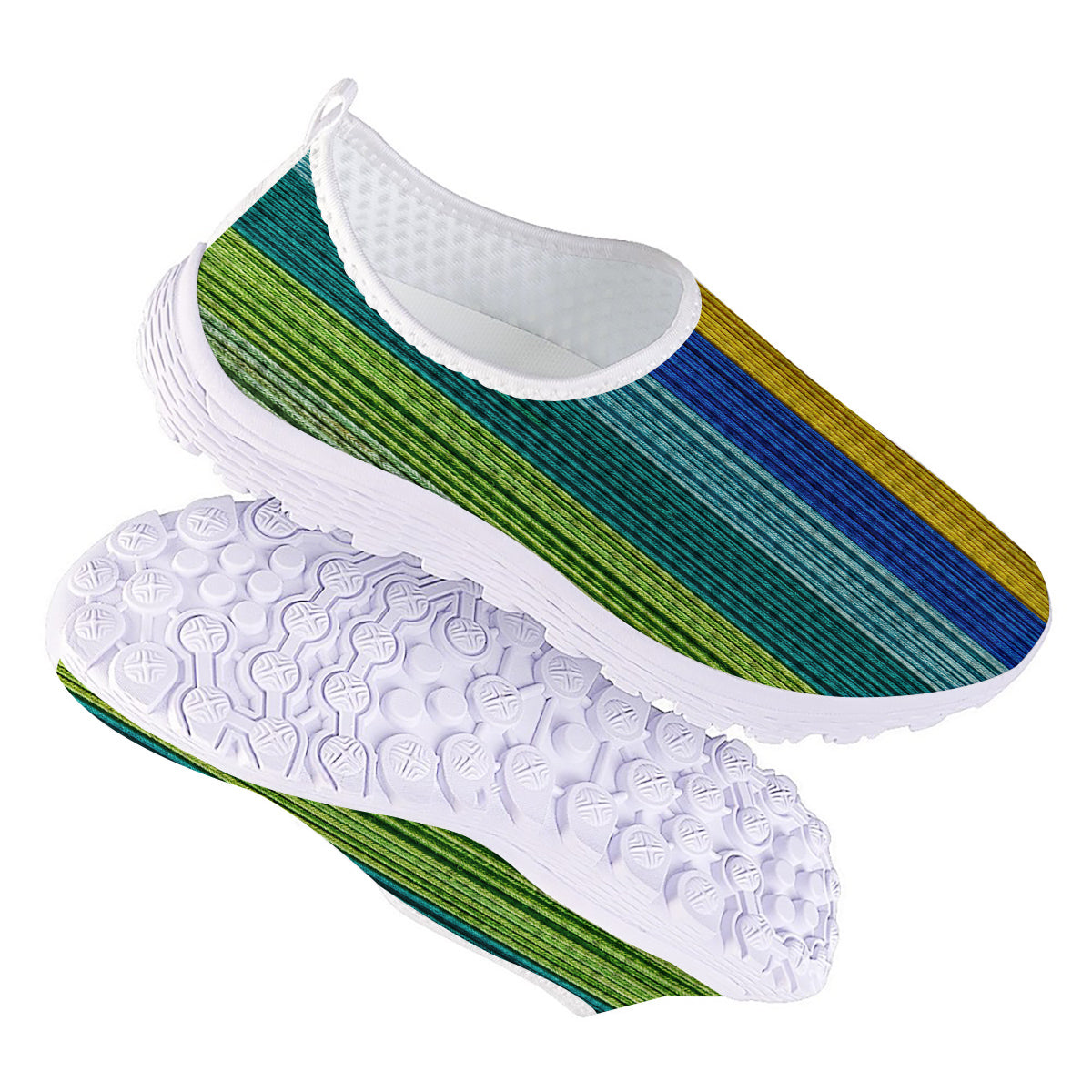 Yarn Colorful Print Nurse Shoes-grizzshop
