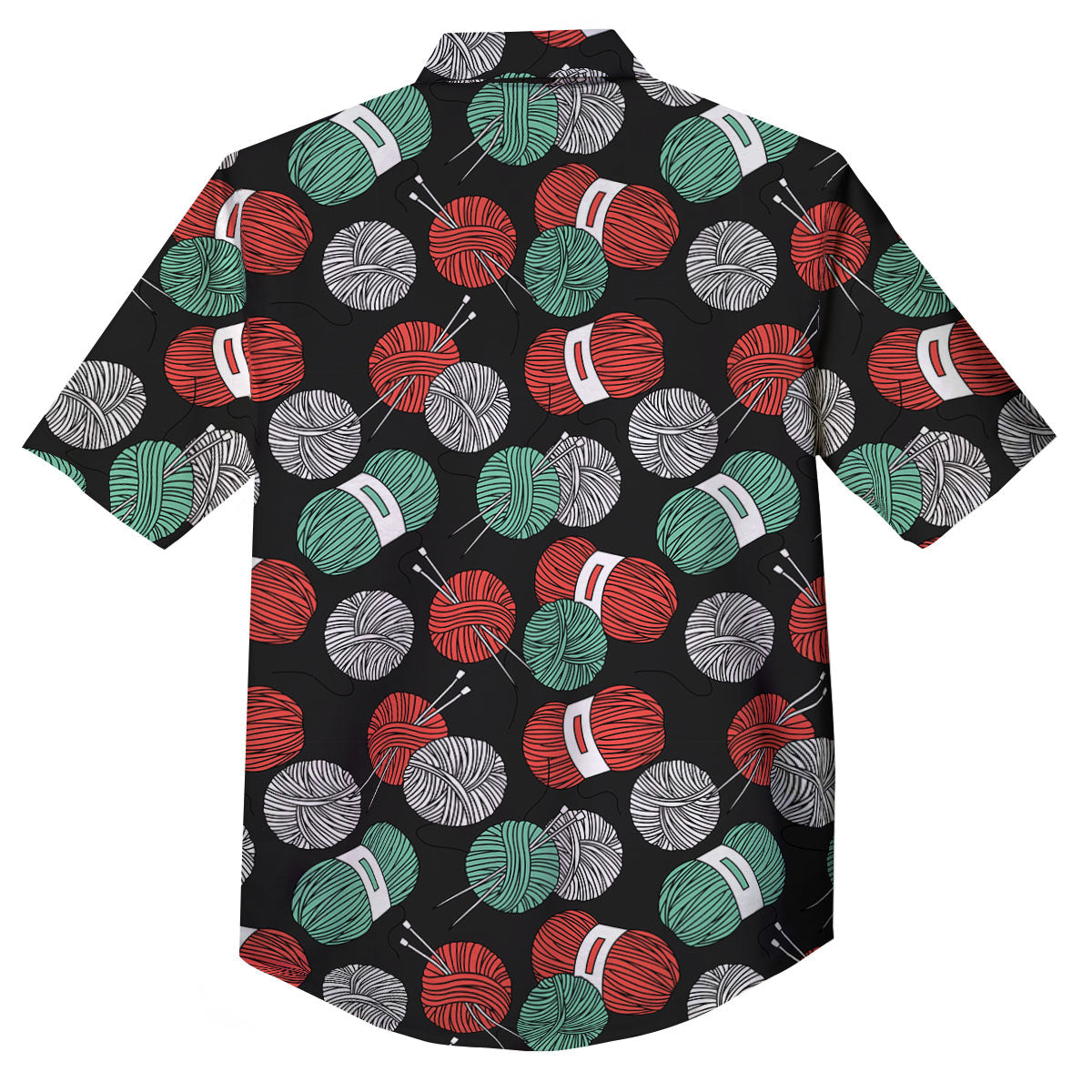 Yarn Knitting Print Pattern Button Up Shirt-grizzshop