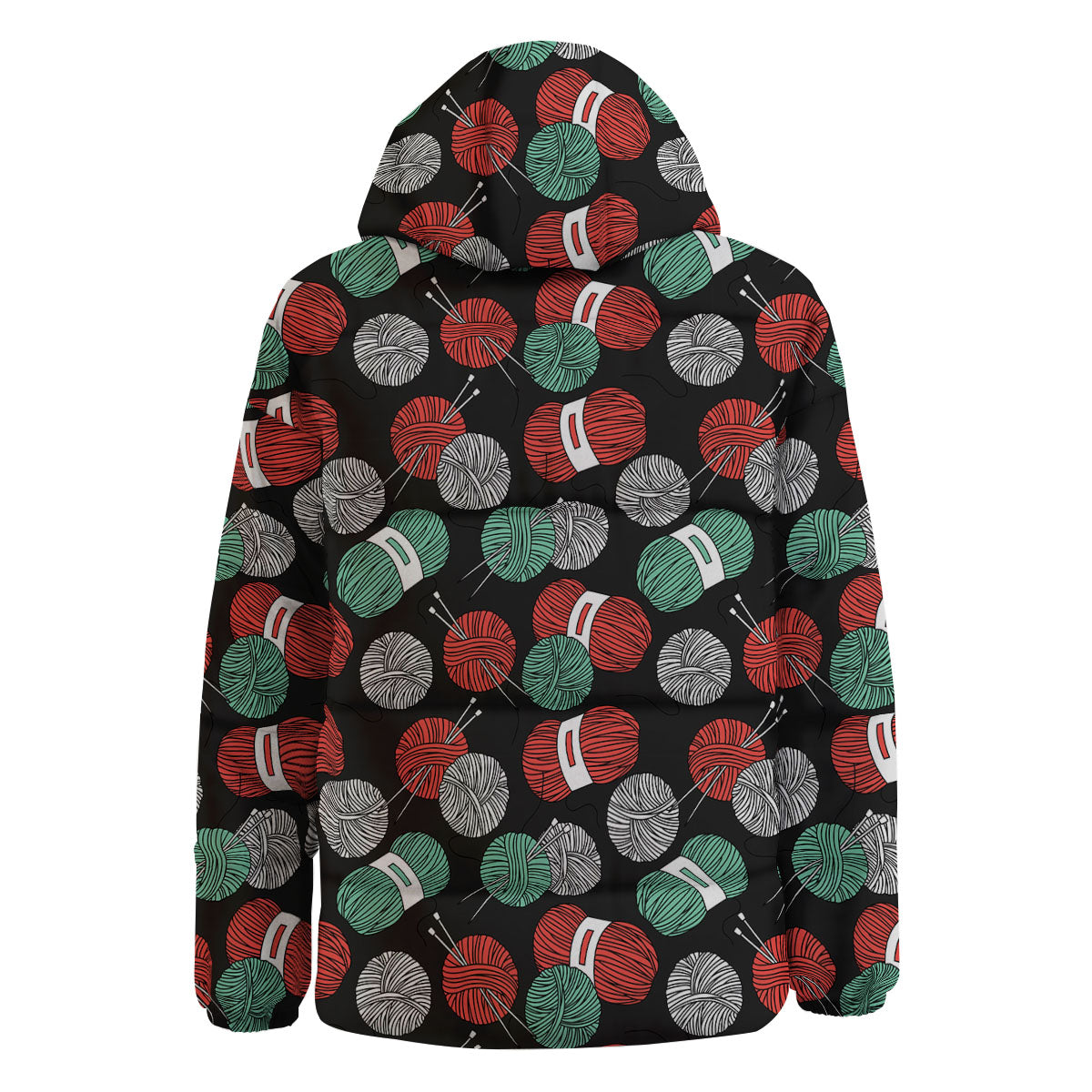 Yarn Knitting Print Pattern Down Jacket-grizzshop