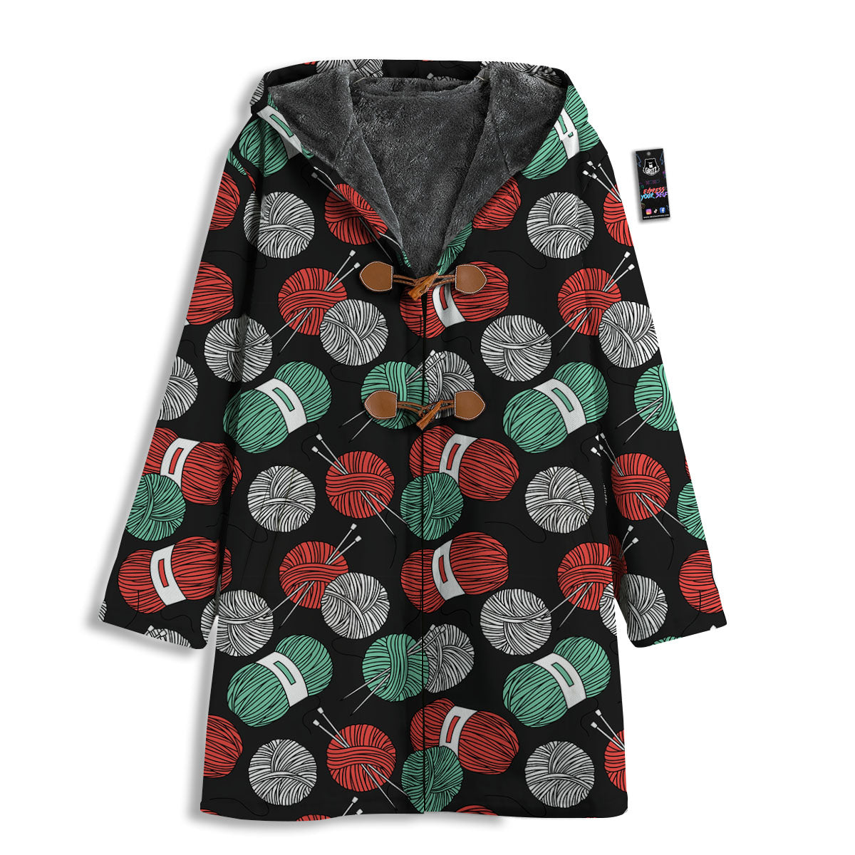 Yarn Knitting Print Pattern Men's Windbreaker Jacket-grizzshop