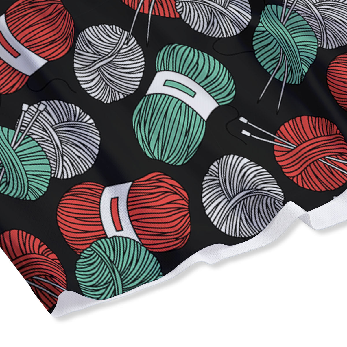 Yarn Knitting Print Pattern Mesh Shorts-grizzshop