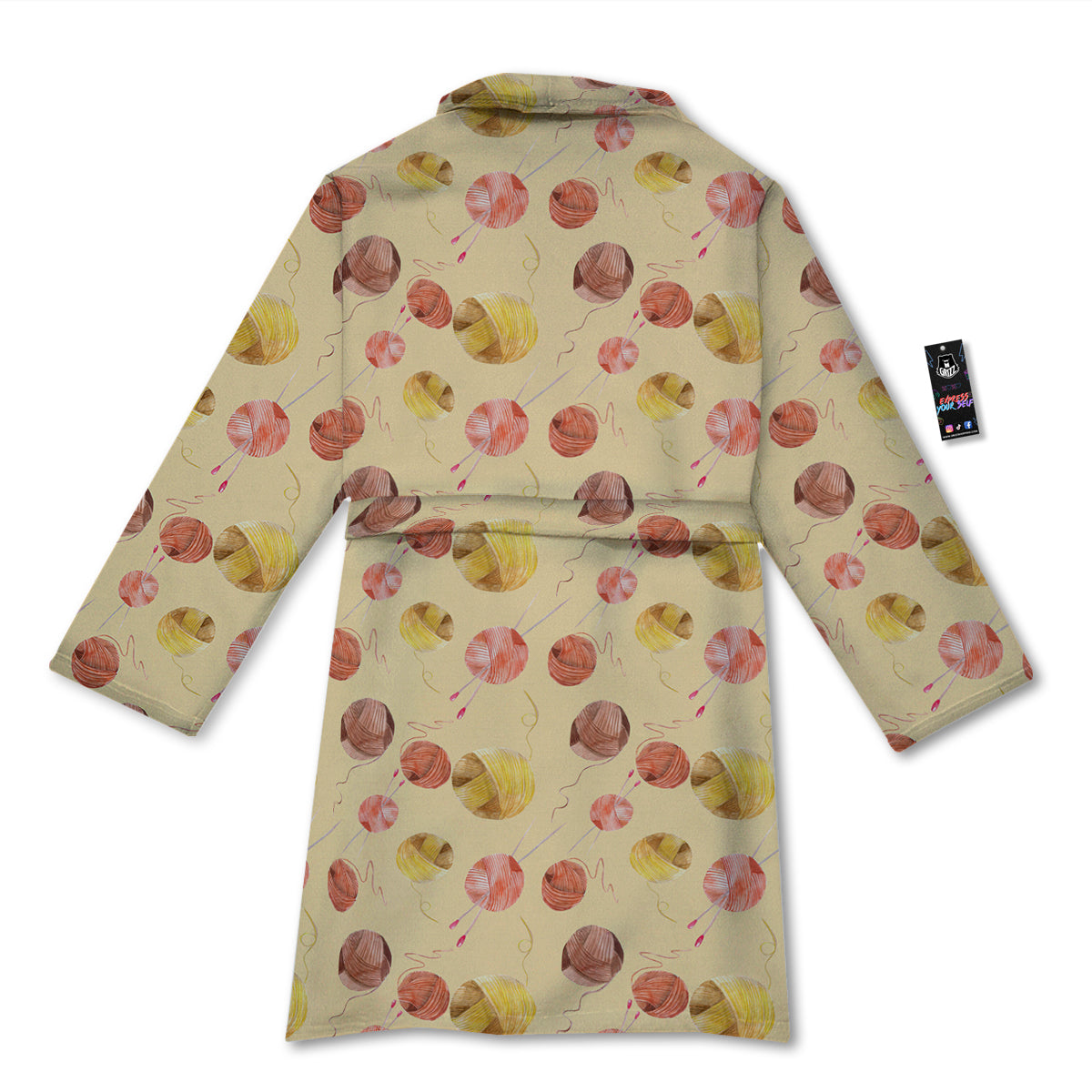 Yarn Watercolor Print Pattern Bathrobe-grizzshop