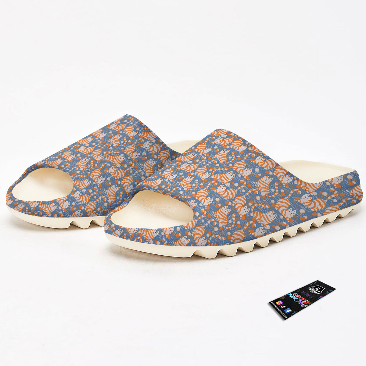 Yarn Ball And Cat Print Pattern Sandals-grizzshop