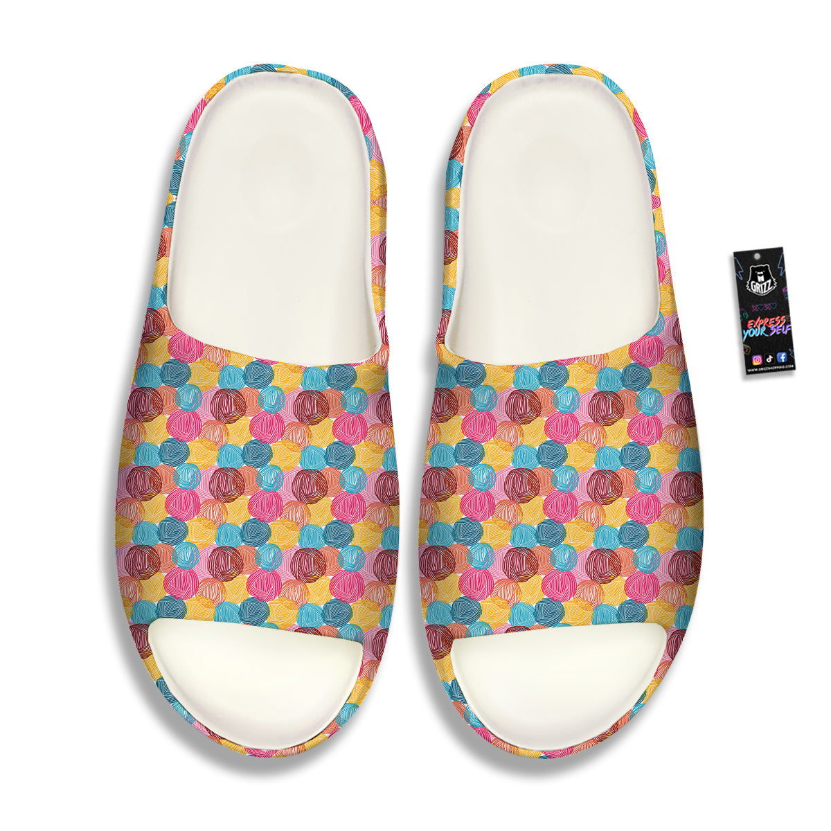 Yarn Balls Colorful Print Sandals-grizzshop