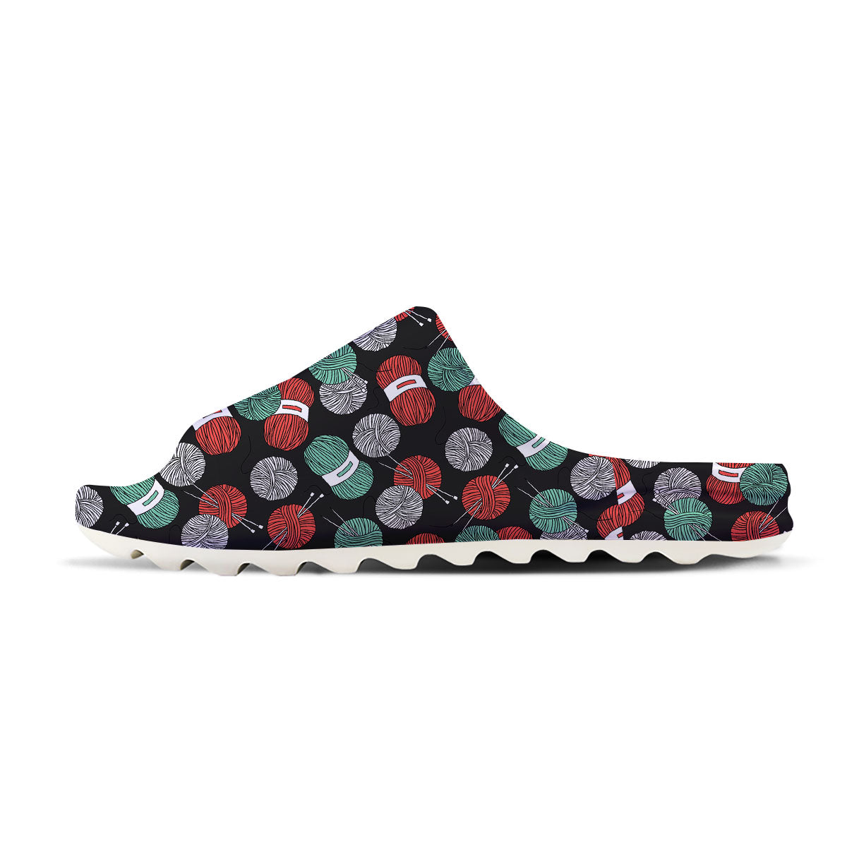 Yarn Knitting Print Pattern Sandals-grizzshop