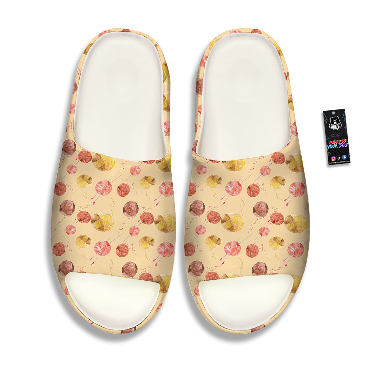 Yarn Watercolor Print Pattern Sandals-grizzshop