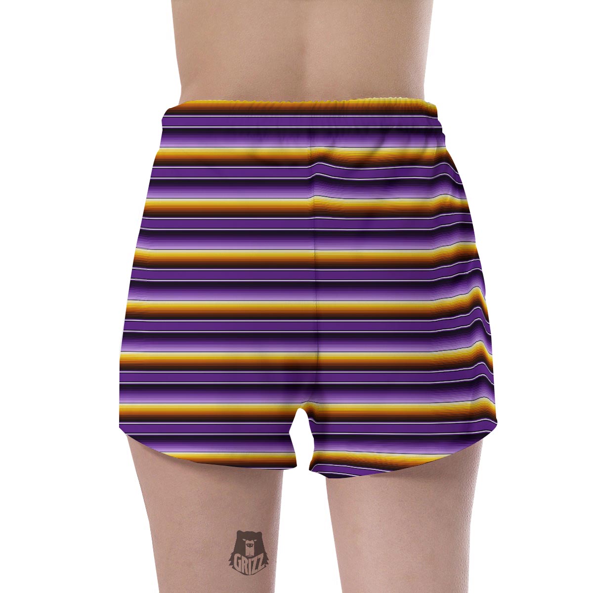 Yellow And Purple Mexican Baja Women's Shorts-grizzshop