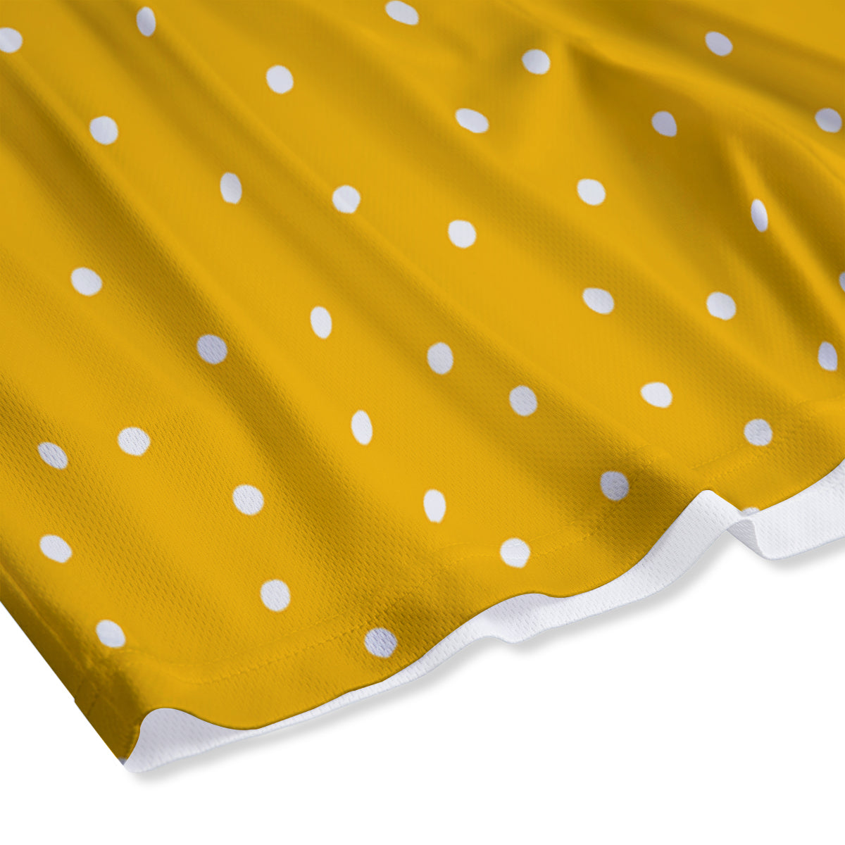 Yellow And White Polka Dot Print Pattern Mesh Shorts