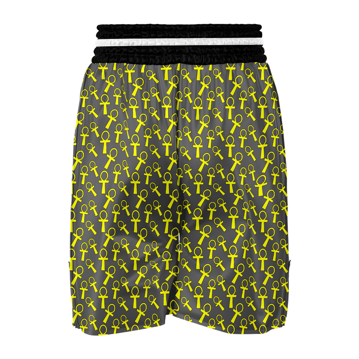 Yellow Ankh Print Pattern Boxing Shorts-grizzshop