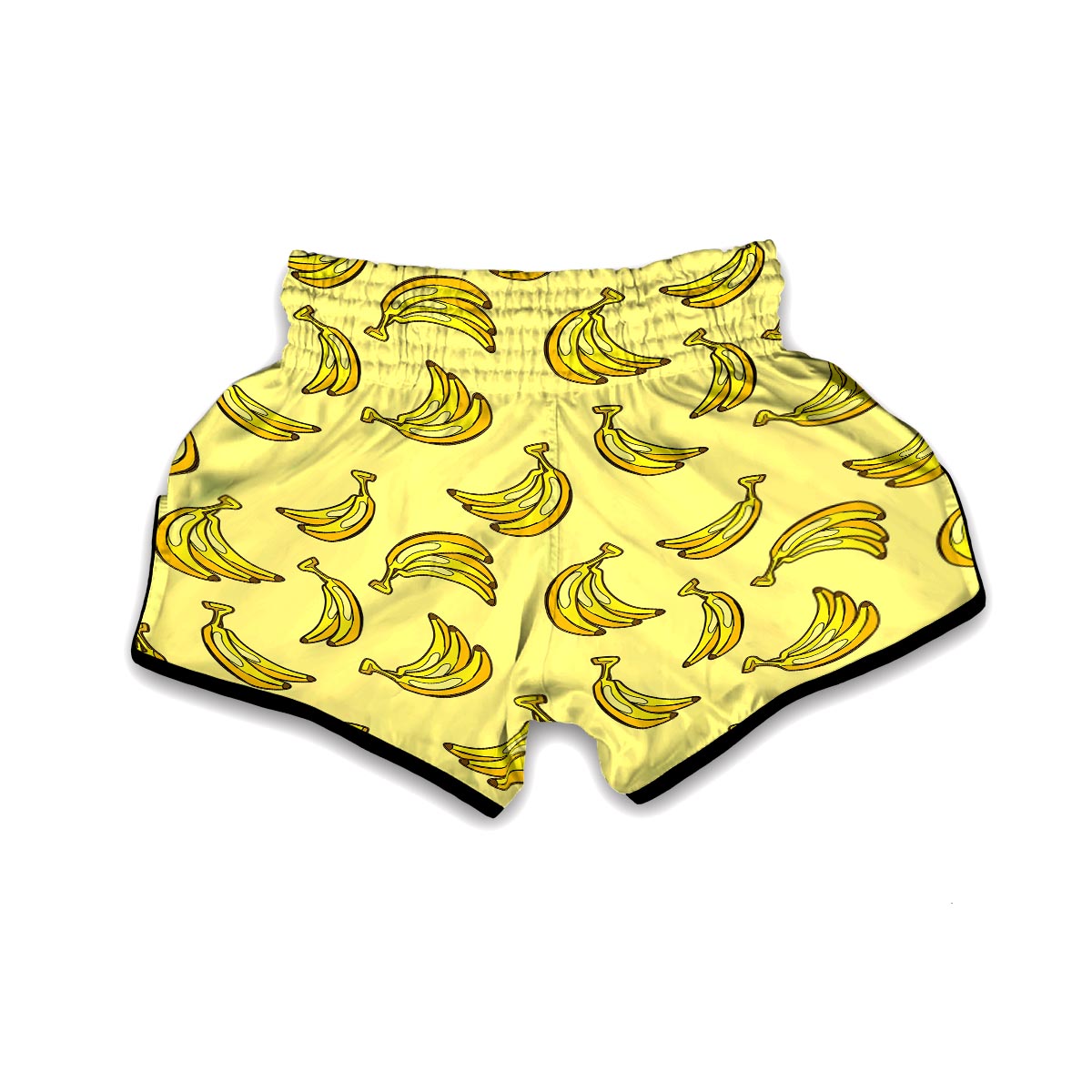 Yellow Banana Pattern Print Muay Thai Boxing Shorts-grizzshop