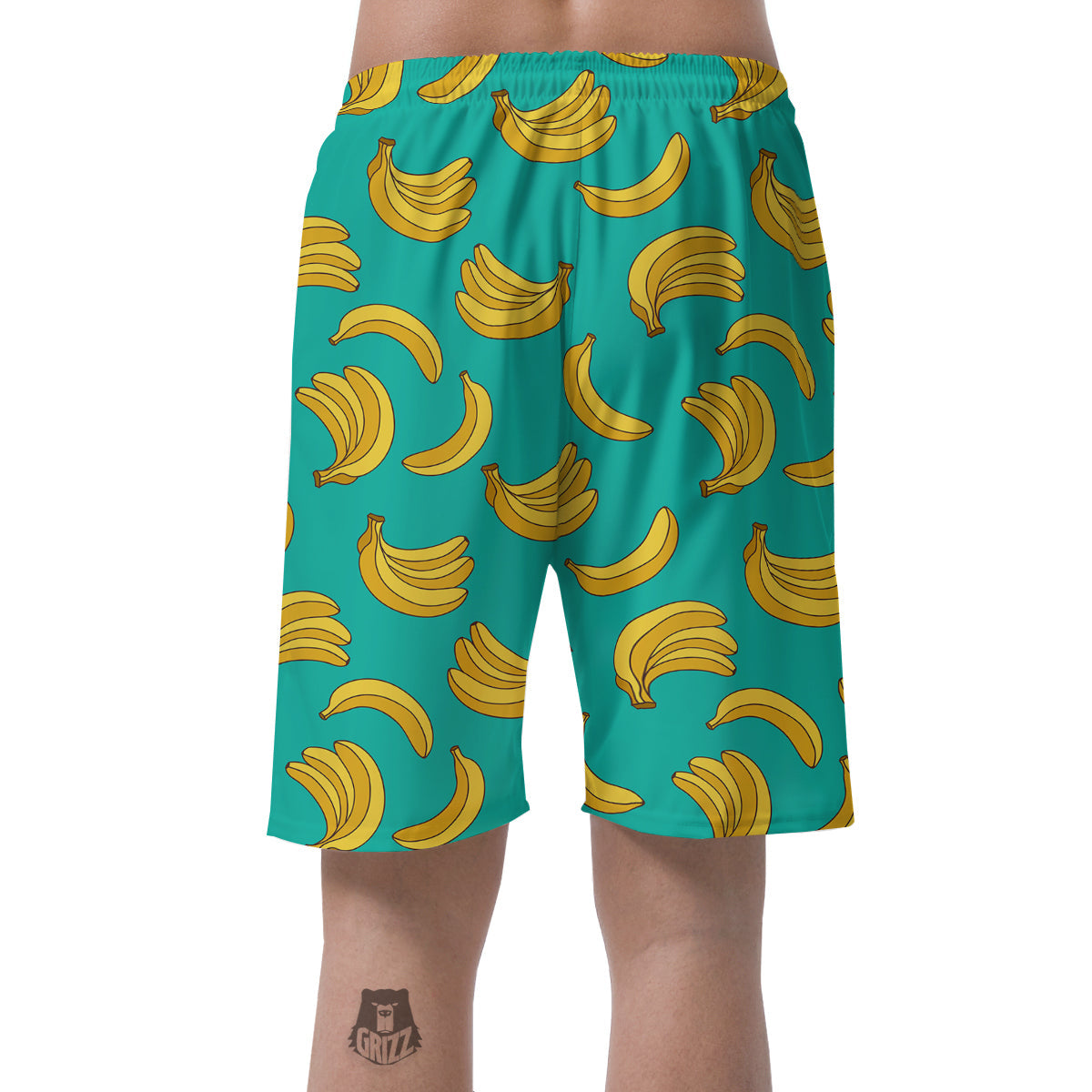 Yellow Banana Print Pattern Men's Shorts-grizzshop