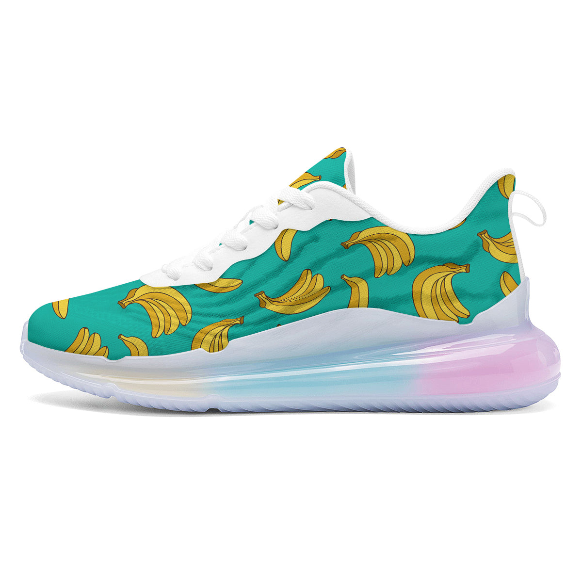 Yellow Banana Print Pattern Running Sneakers-grizzshop