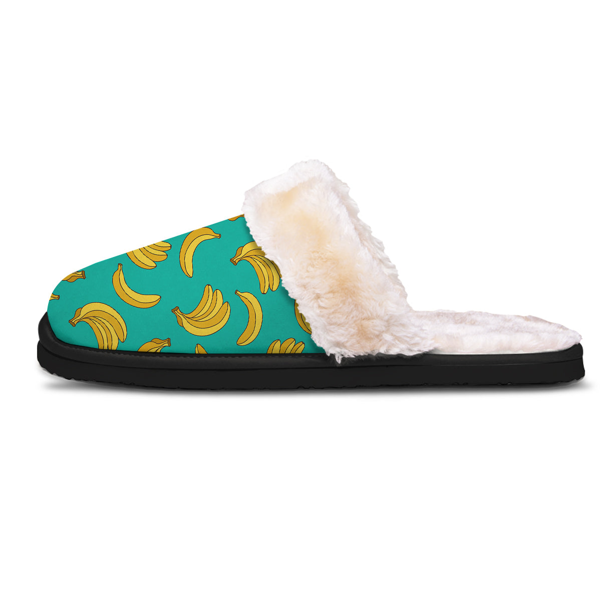 Yellow Banana Print Pattern Slippers-grizzshop