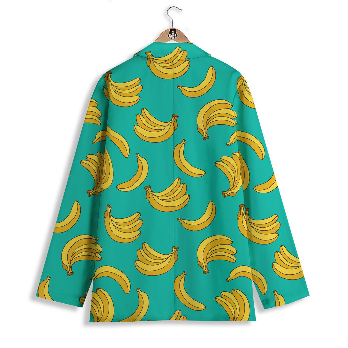 Yellow Banana Print Pattern Women's Blazer-grizzshop
