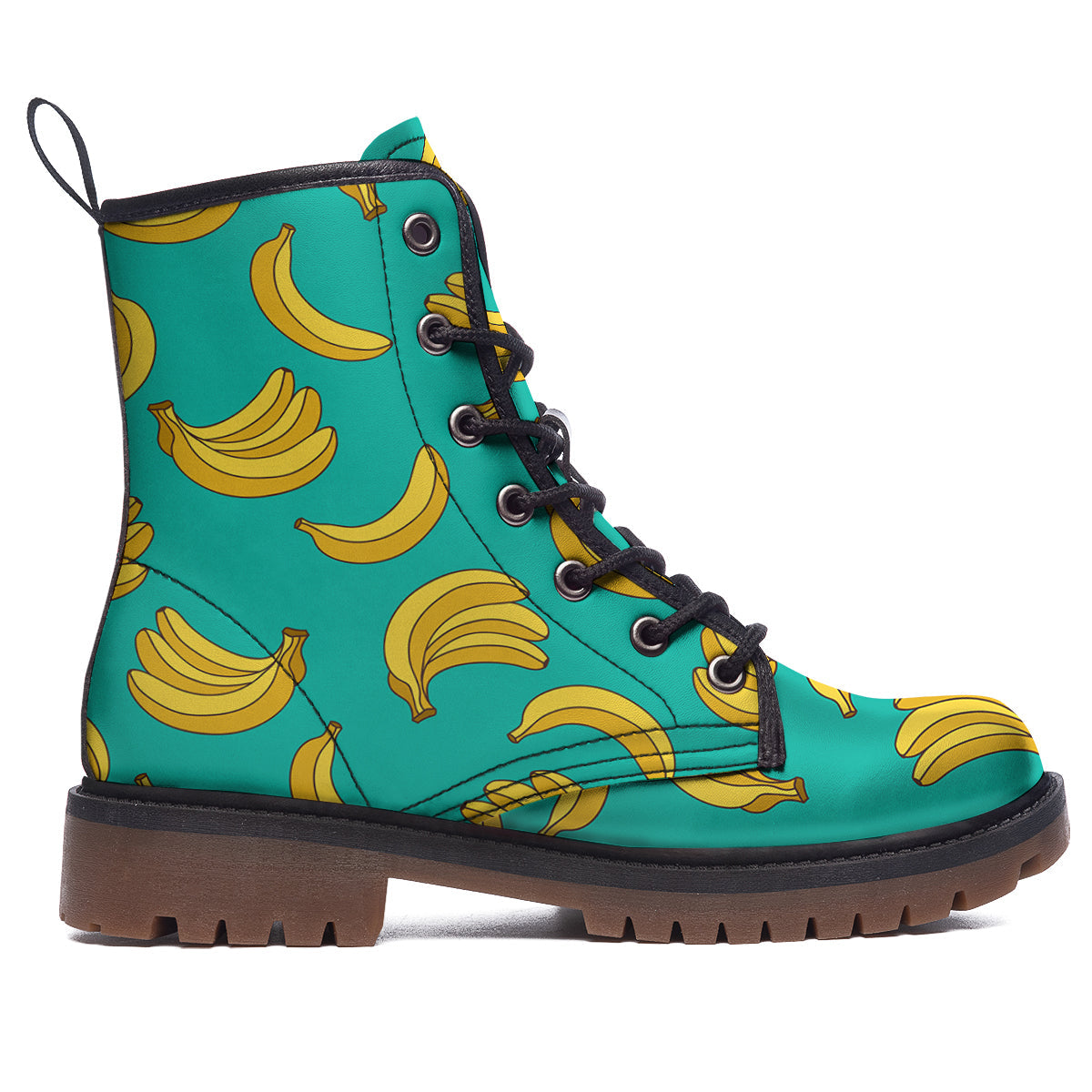Yellow Banana Print Pattern Work Boots-grizzshop