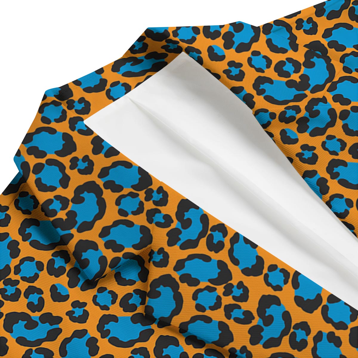 Yellow Blue Dot Leopard Men's Blazer-grizzshop