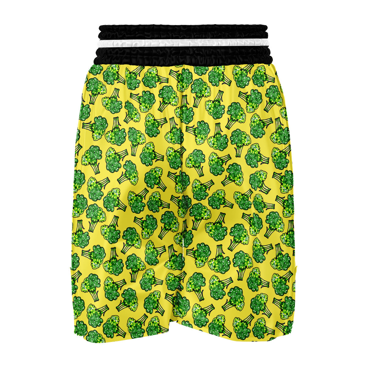 Yellow Broccoli Print Pattern Boxing Shorts-grizzshop