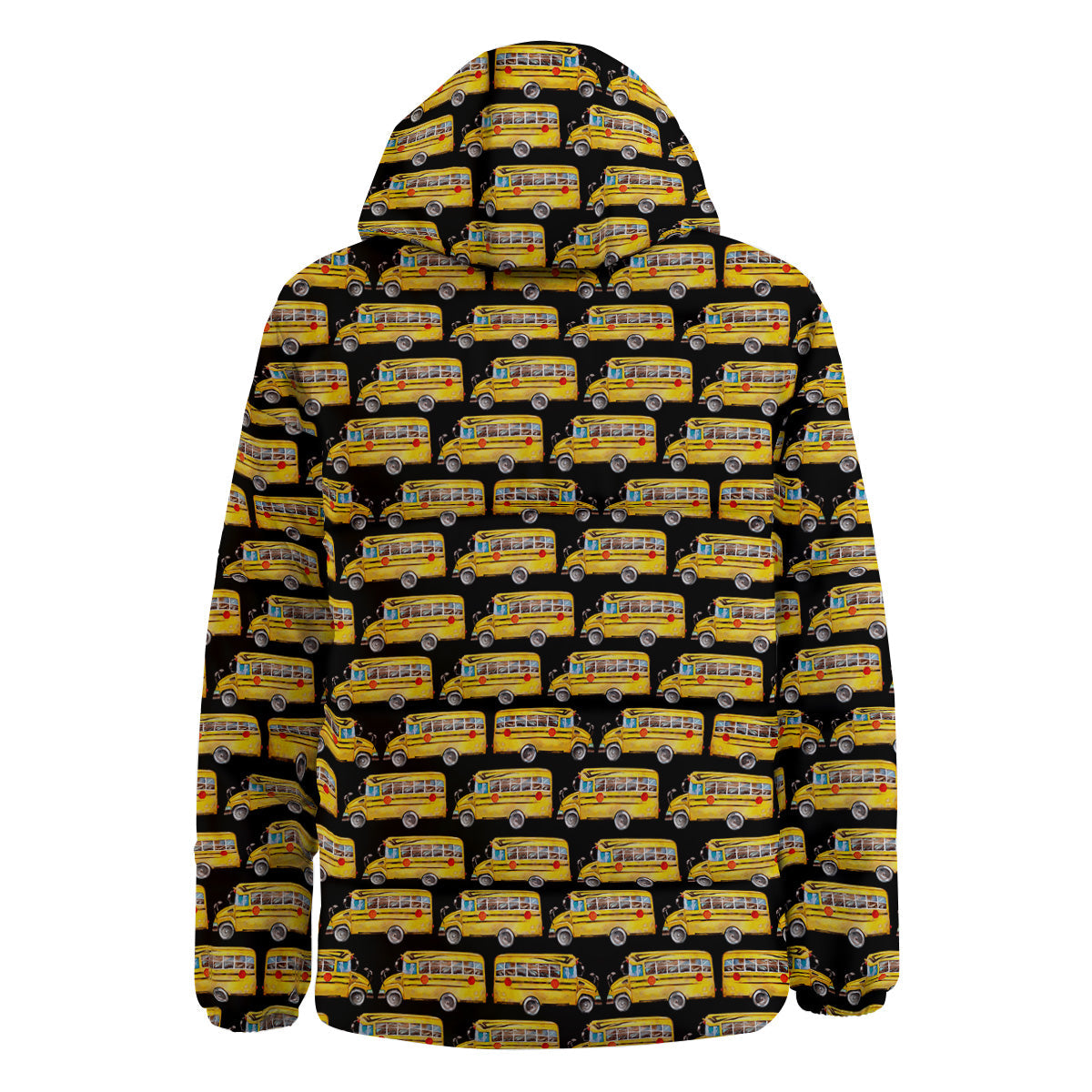 Yellow Bus Print Pattern Down Jacket-grizzshop