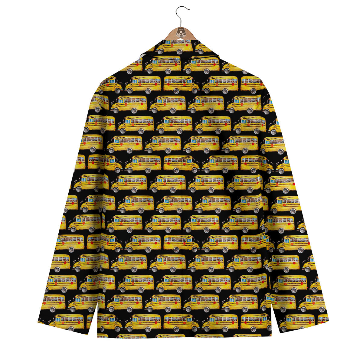 Yellow Bus Print Pattern Men's Blazer-grizzshop