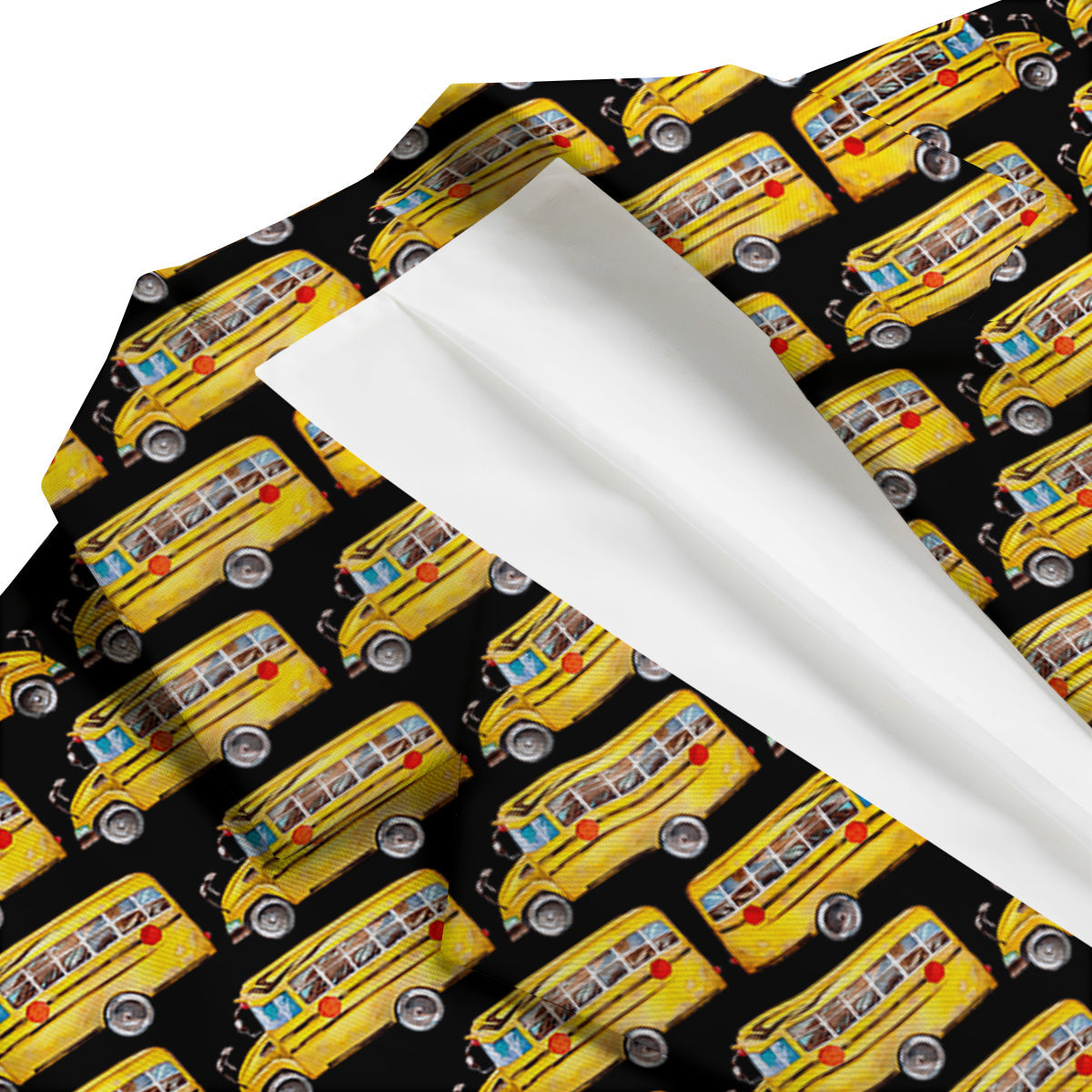 Yellow Bus Print Pattern Men's Blazer-grizzshop