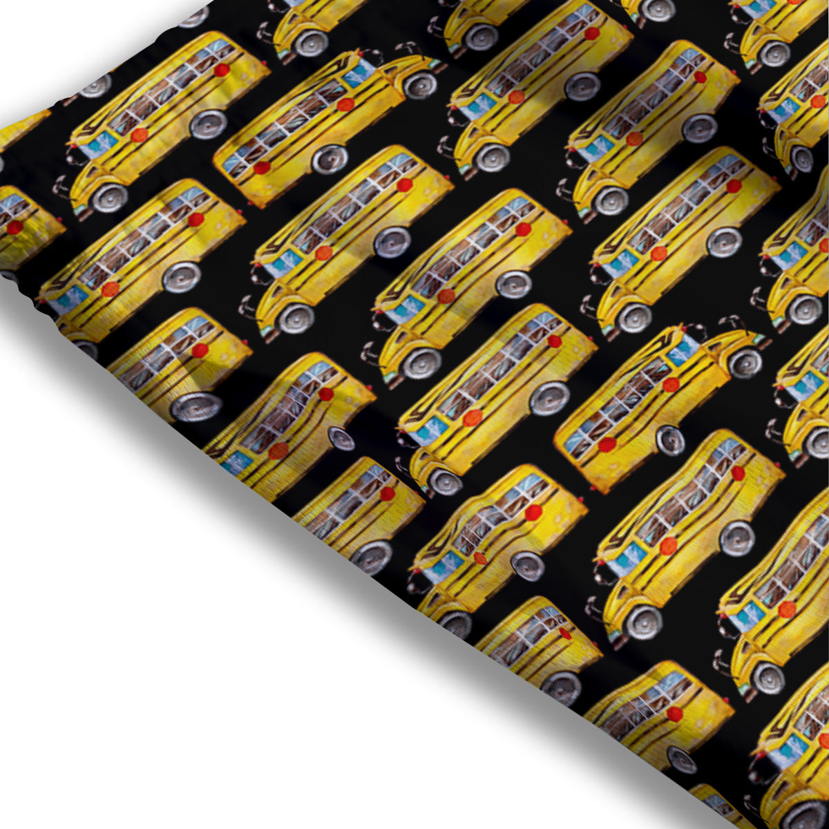 Yellow Bus Print Pattern Mesh Shorts-grizzshop