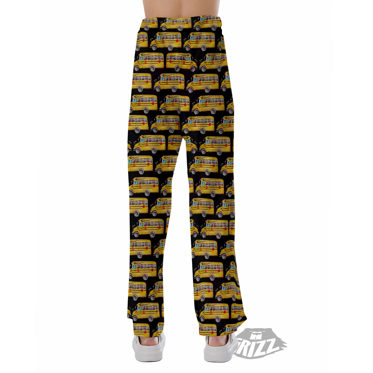 Yellow Bus Print Pattern Pajama Pants-grizzshop