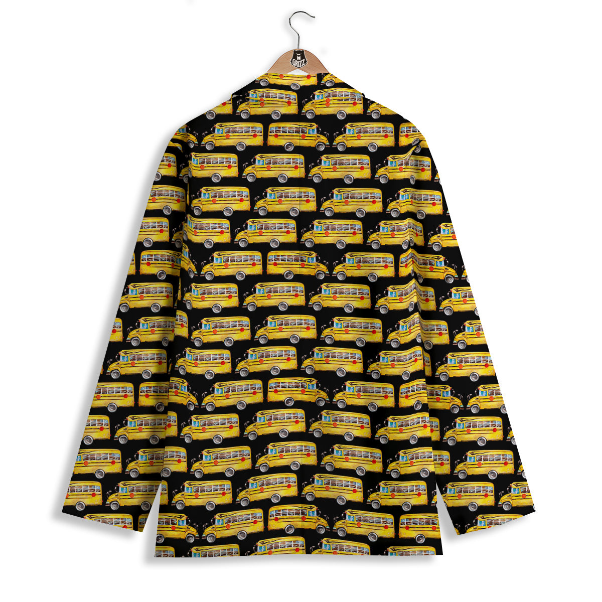 Yellow Bus Print Pattern Women's Blazer-grizzshop