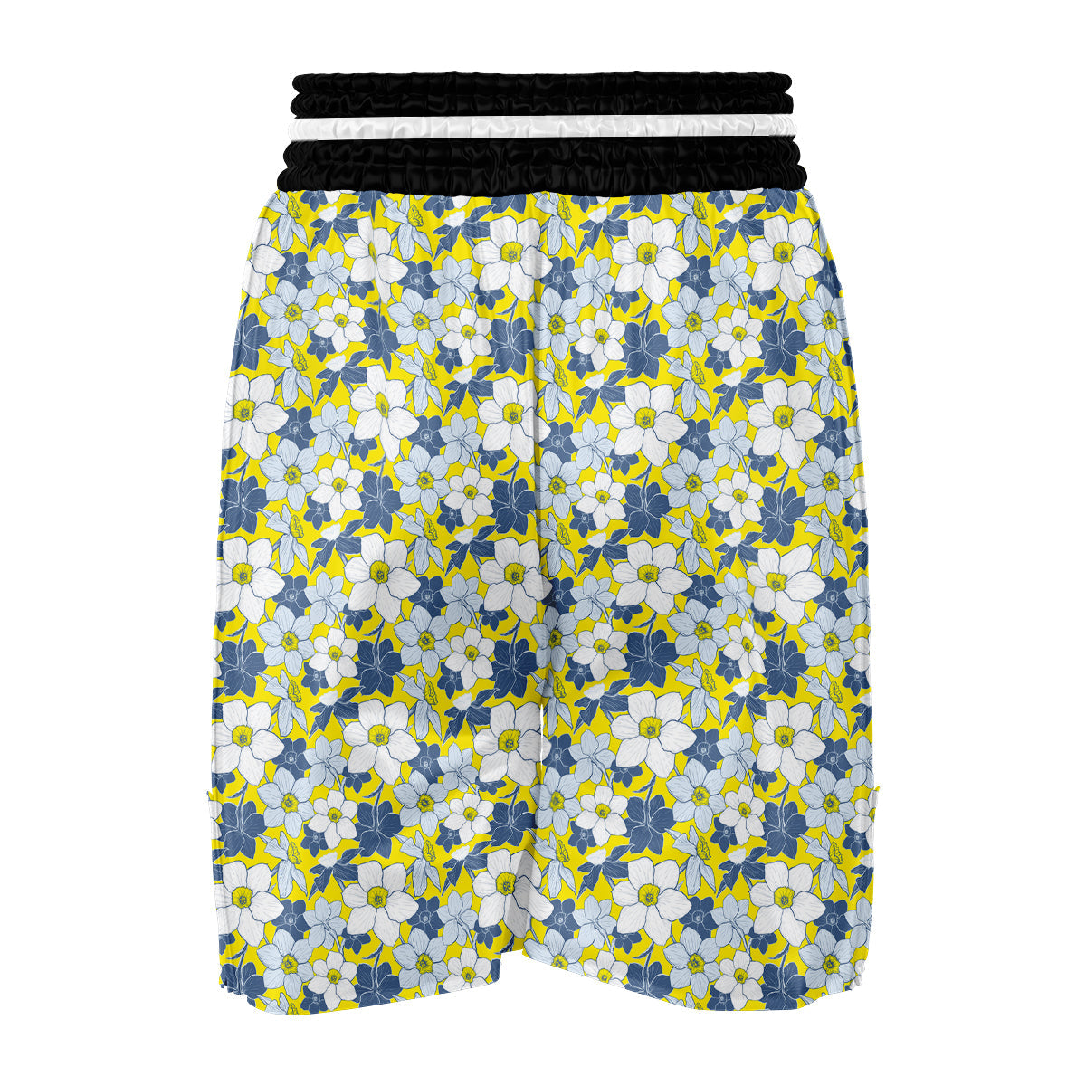 Yellow Daffodil Print Pattern Boxing Shorts-grizzshop