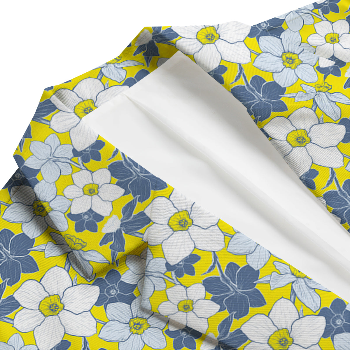 Yellow Daffodil Print Pattern Men's Blazer-grizzshop
