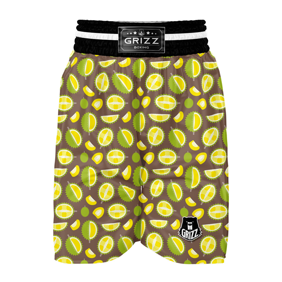 Yellow Durian Print Pattern Boxing Shorts-grizzshop