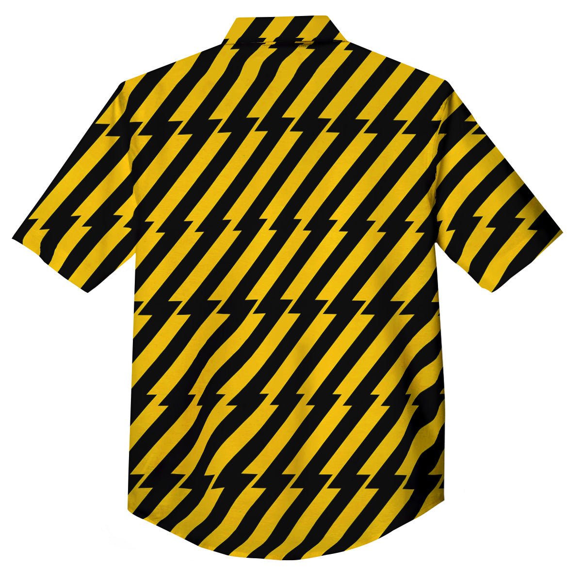 Yellow Lightning Spark Print Pattern Button Up Shirt-grizzshop