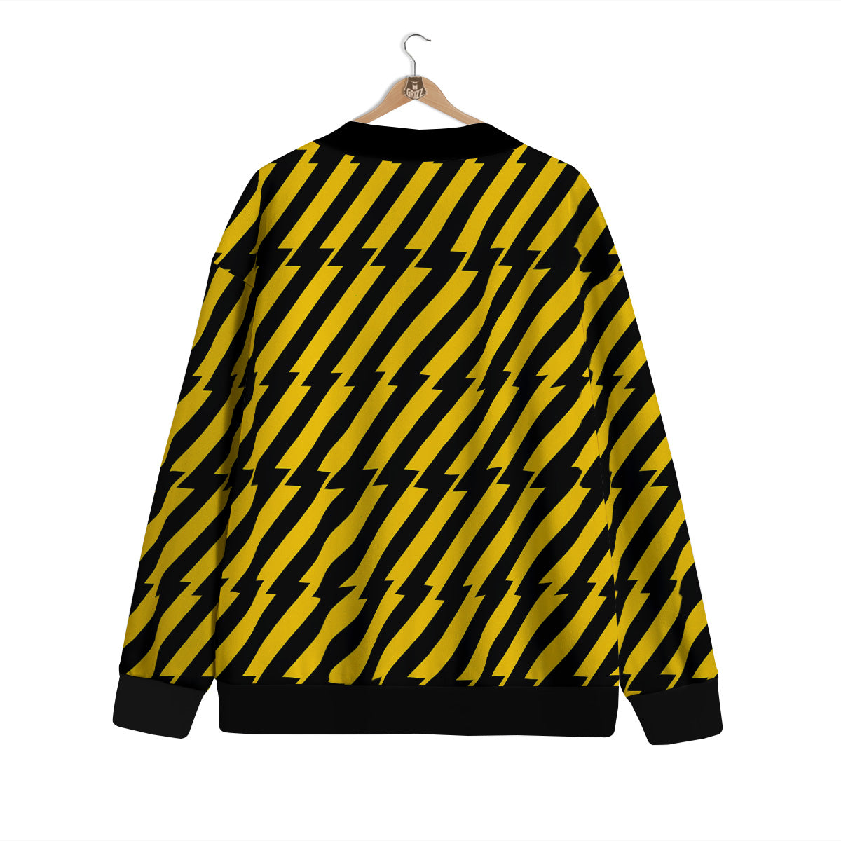 Yellow Lightning Spark Print Pattern Cardigan-grizzshop