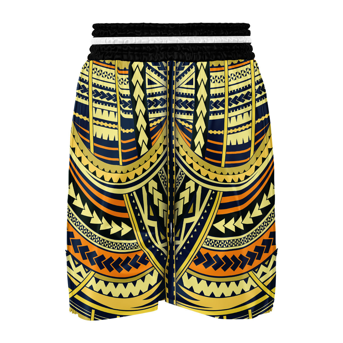 Yellow Maori Tribal Boxing Shorts-grizzshop