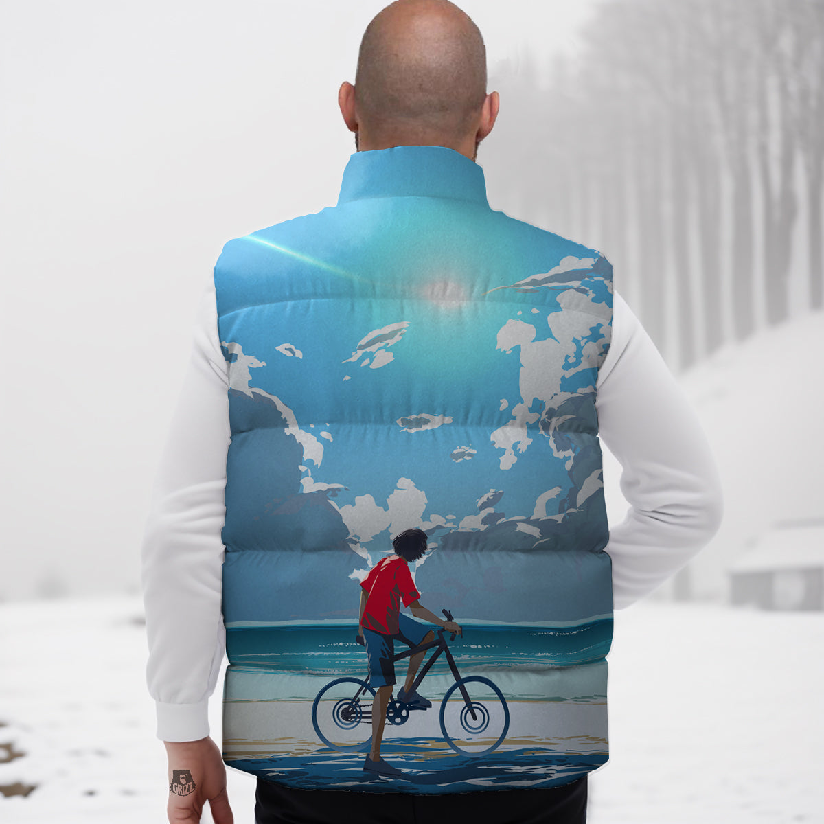 Young Man Looking At The Meteor Print Down Vest