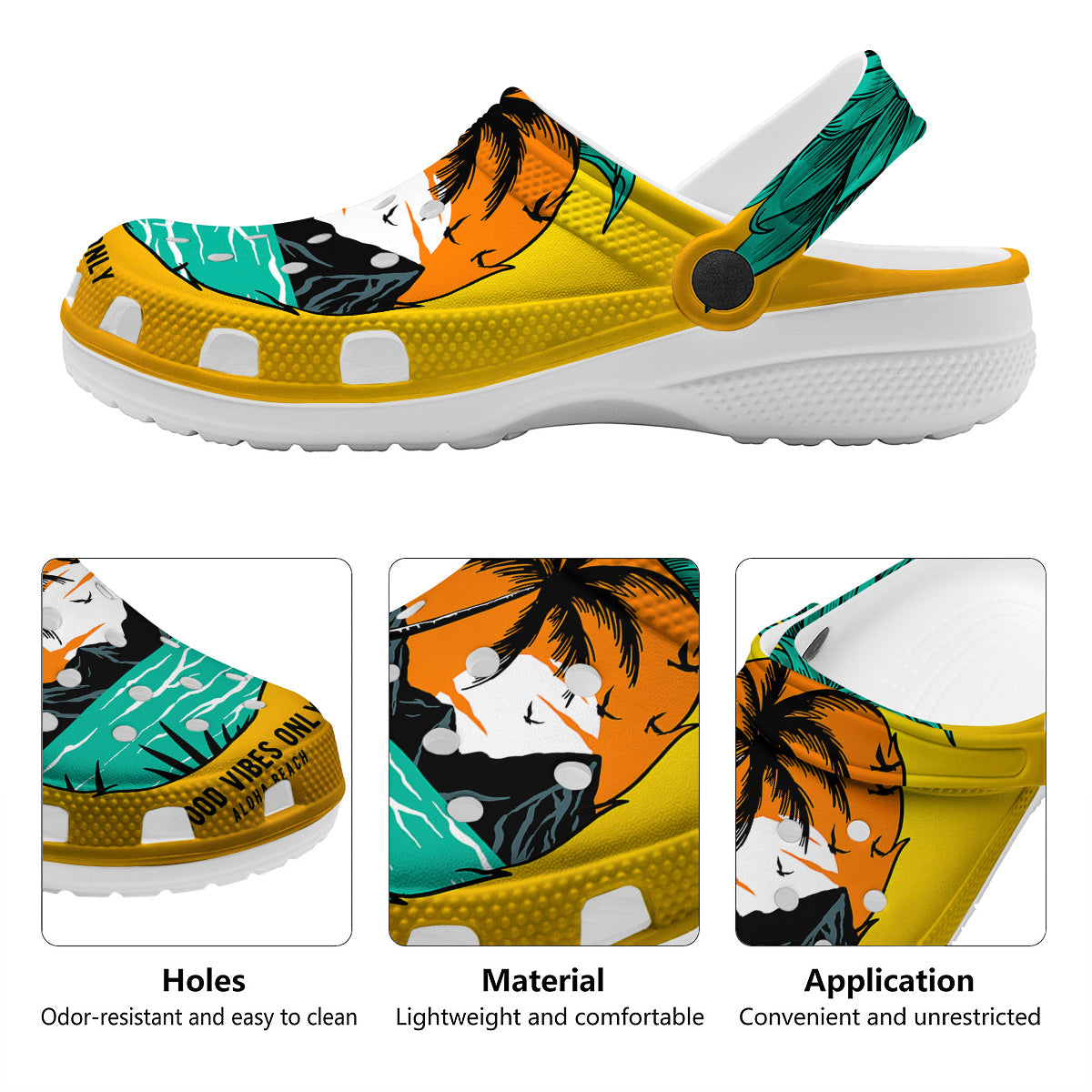 Yellow Pineapple Aloha Tropical Island Print Clog-grizzshop