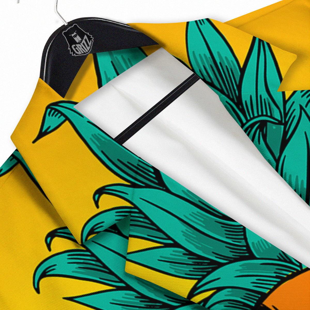 Yellow Pineapple Aloha Tropical Island Print Men's Sport Coat-grizzshop