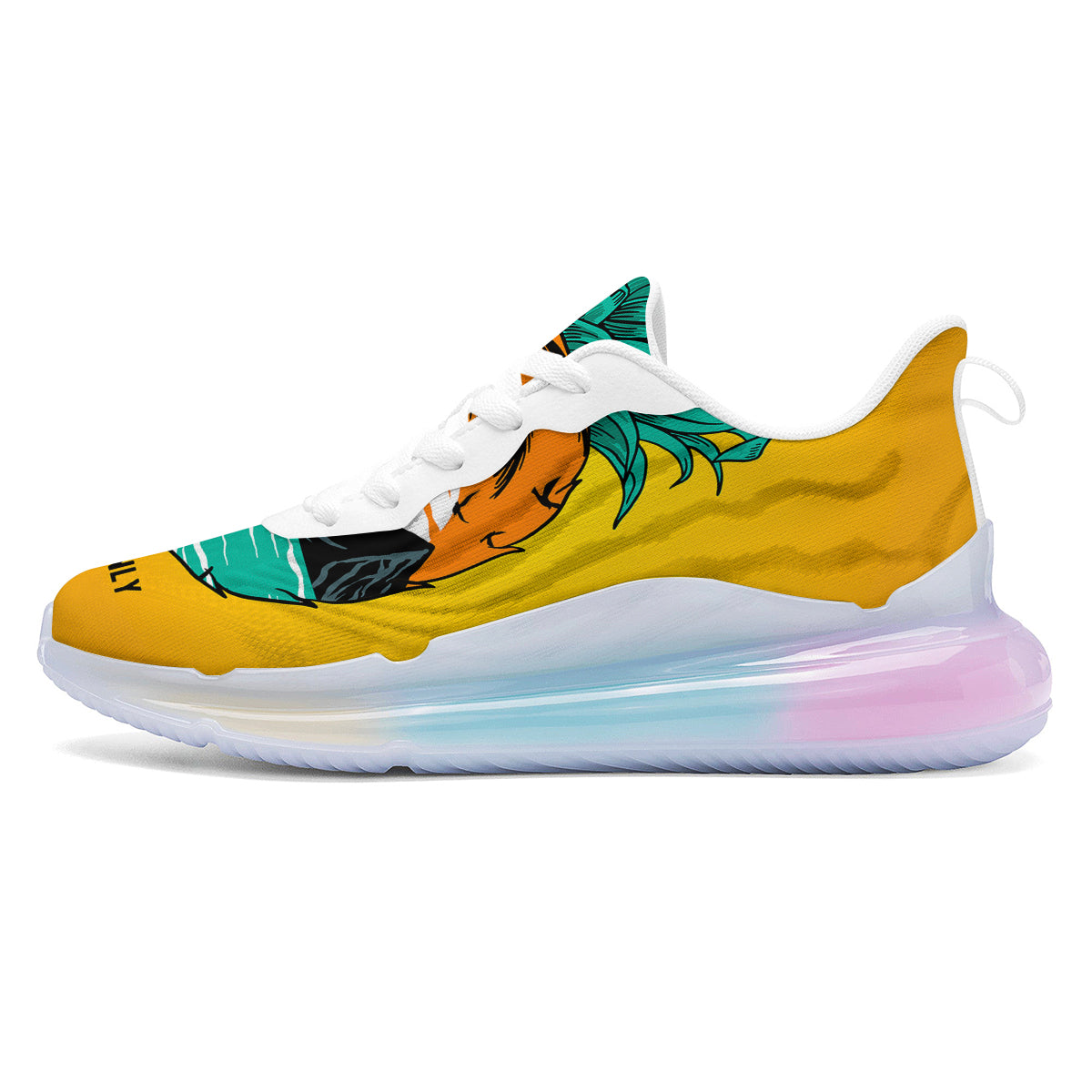 Yellow Pineapple Aloha Tropical Island Print Running Sneakers-grizzshop