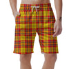 Yellow Plaid Tartan Men's Shorts-grizzshop