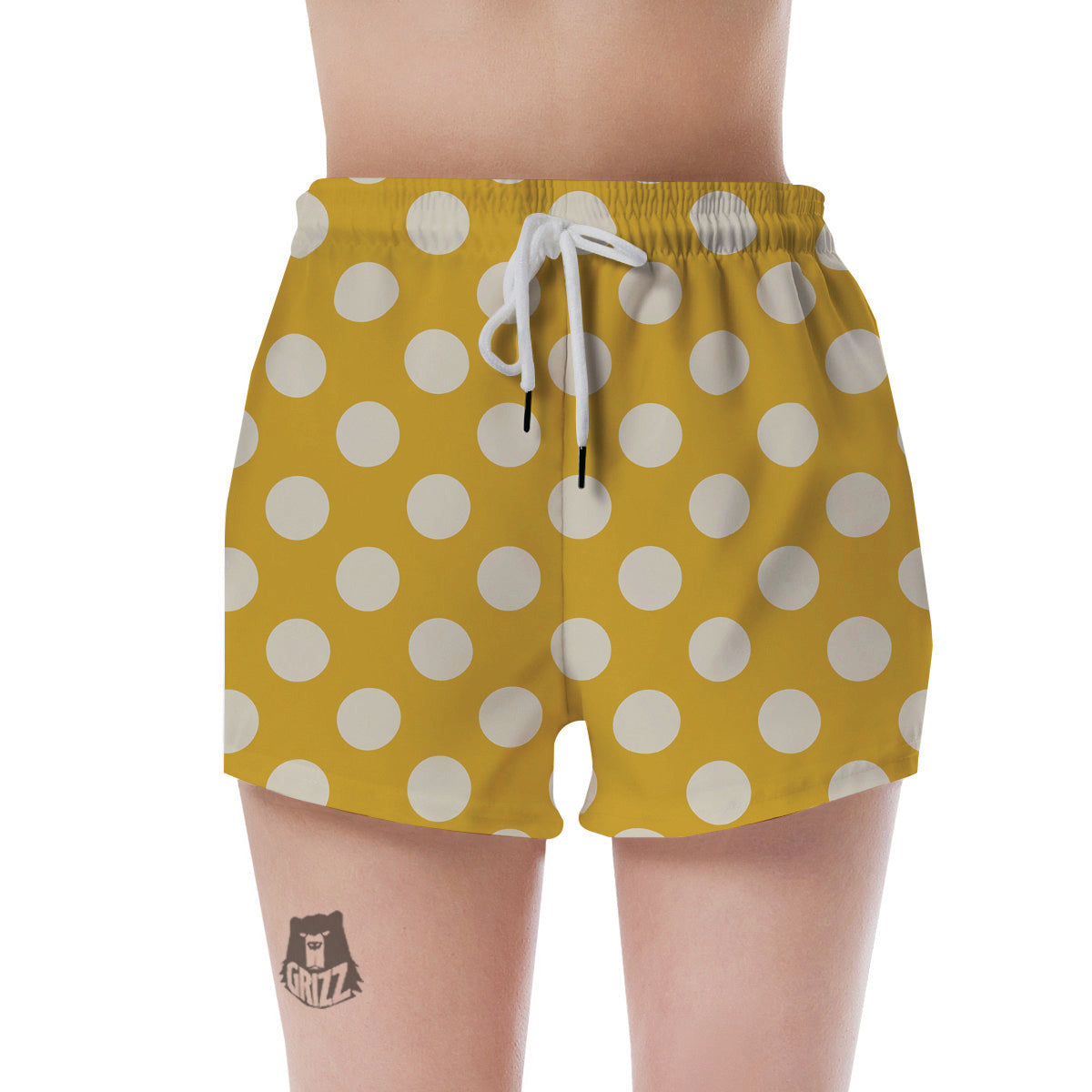 Yellow Polka Dot Women's Shorts-grizzshop