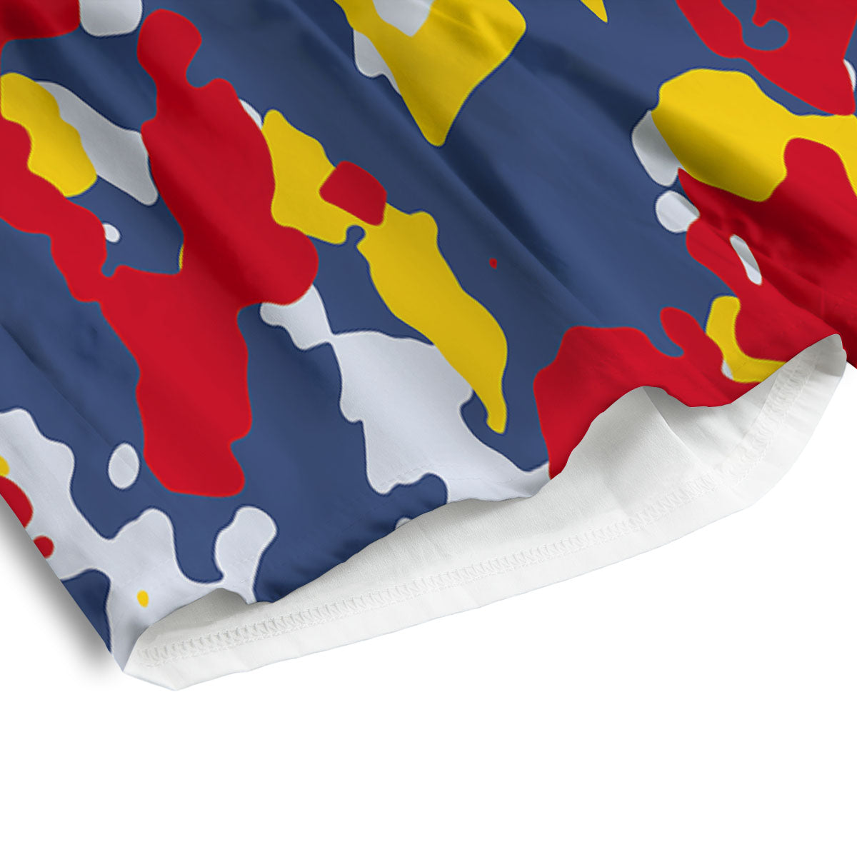 Yellow Red And Blue Camouflage Print Men's Athletic Shorts