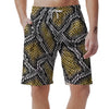 Yellow Snakeskin print Men's Shorts-grizzshop